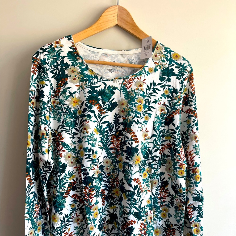 NWT J Jill Pima Cotton 3/4 sleeve top